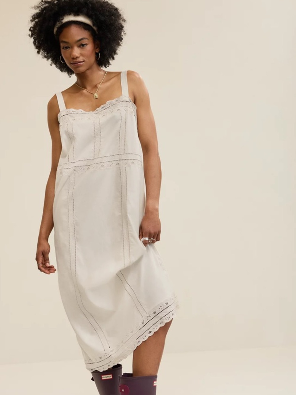 NWOT Aerie embroidered midaxi dress - s